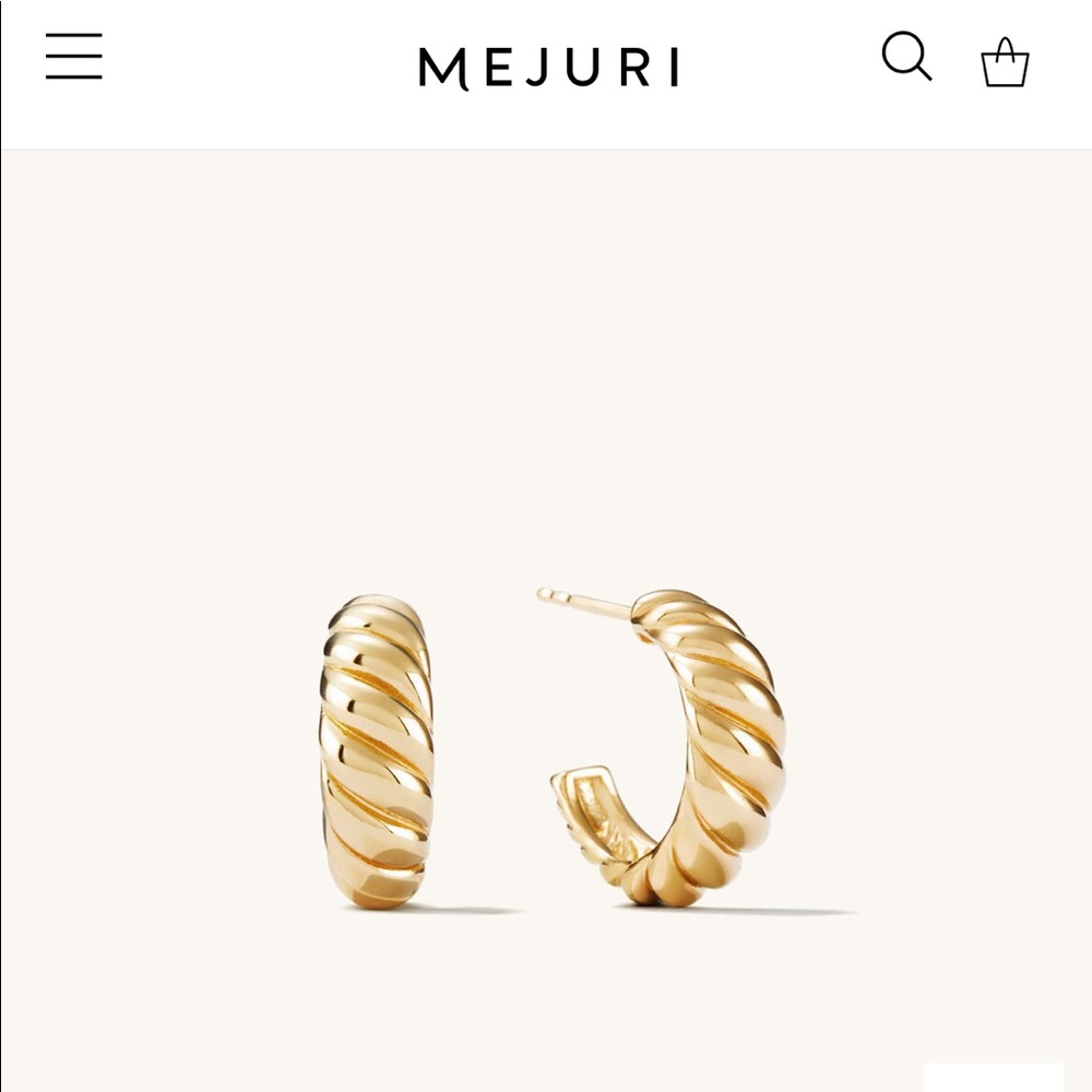 Mejuri croissant some hoops. Gold. New with box